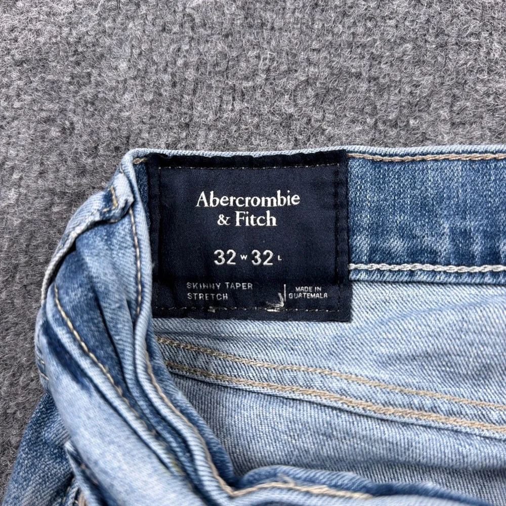 Abercrombie & Fitch Skinny Jeans Taper Mens 31x28 Light Blue Stretch Denim